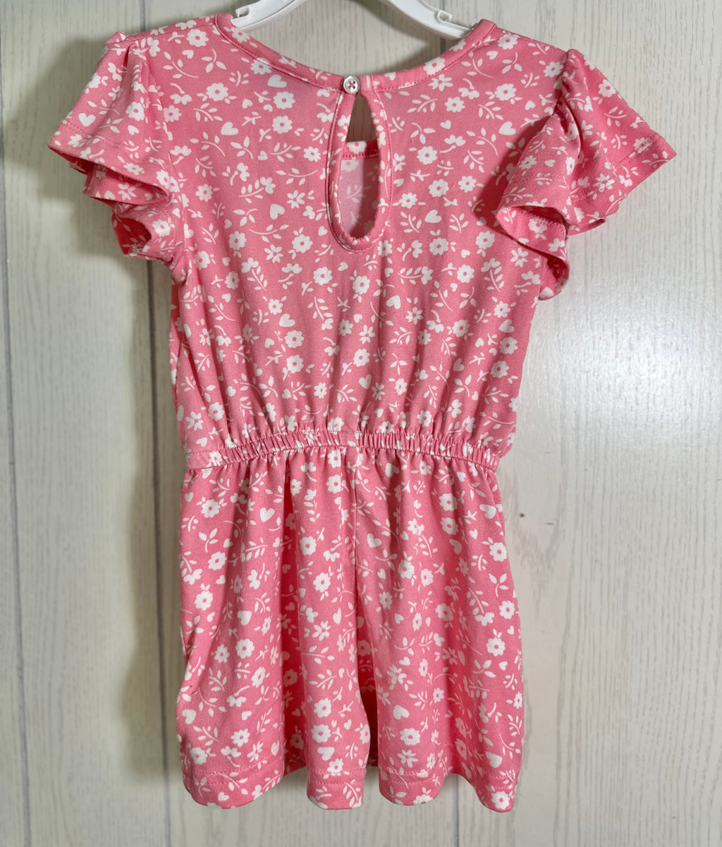 Combishort rose à fleurs - 4T