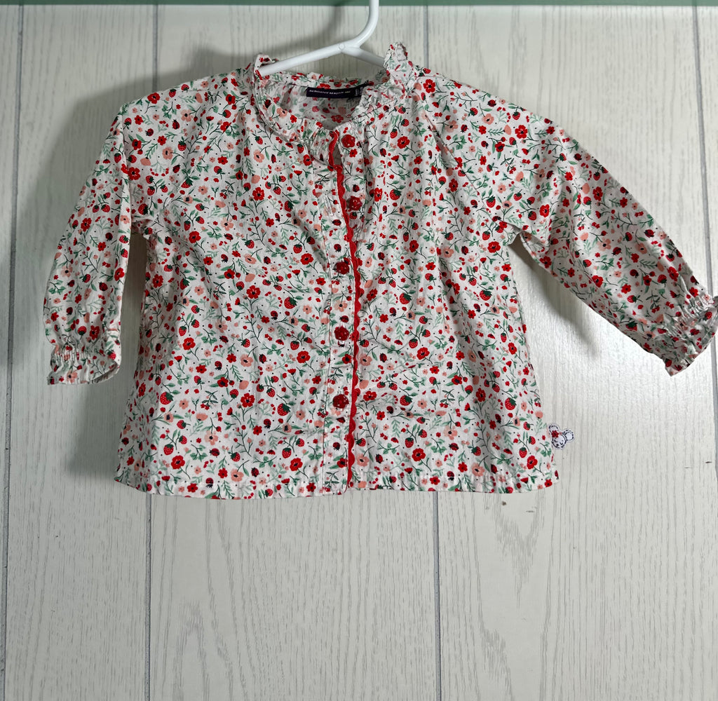 Blouse à motif fraises & fleurs Sergent Major - 6mois