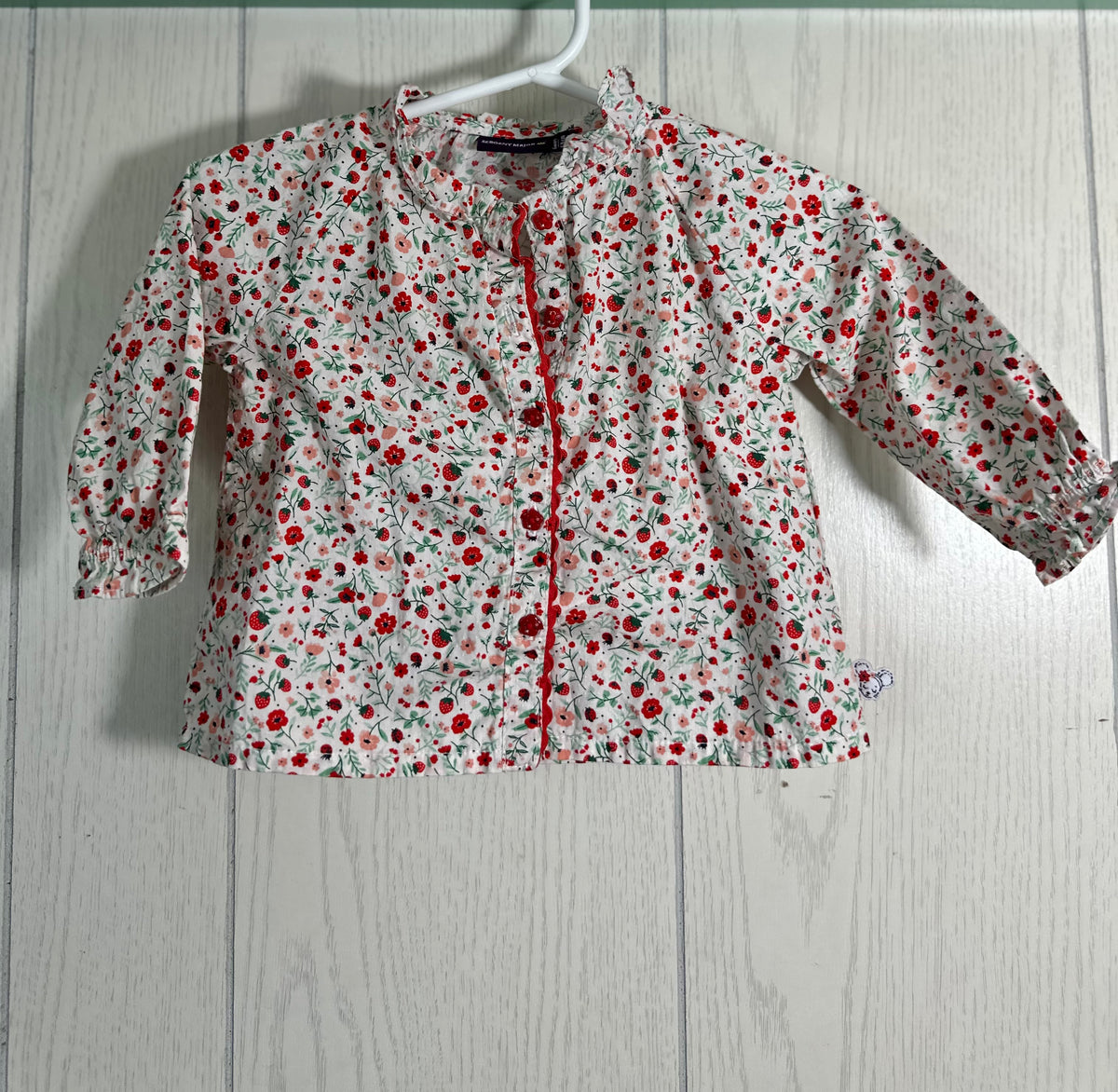 Blouse à motif fraises & fleurs Sergent Major - 6mois
