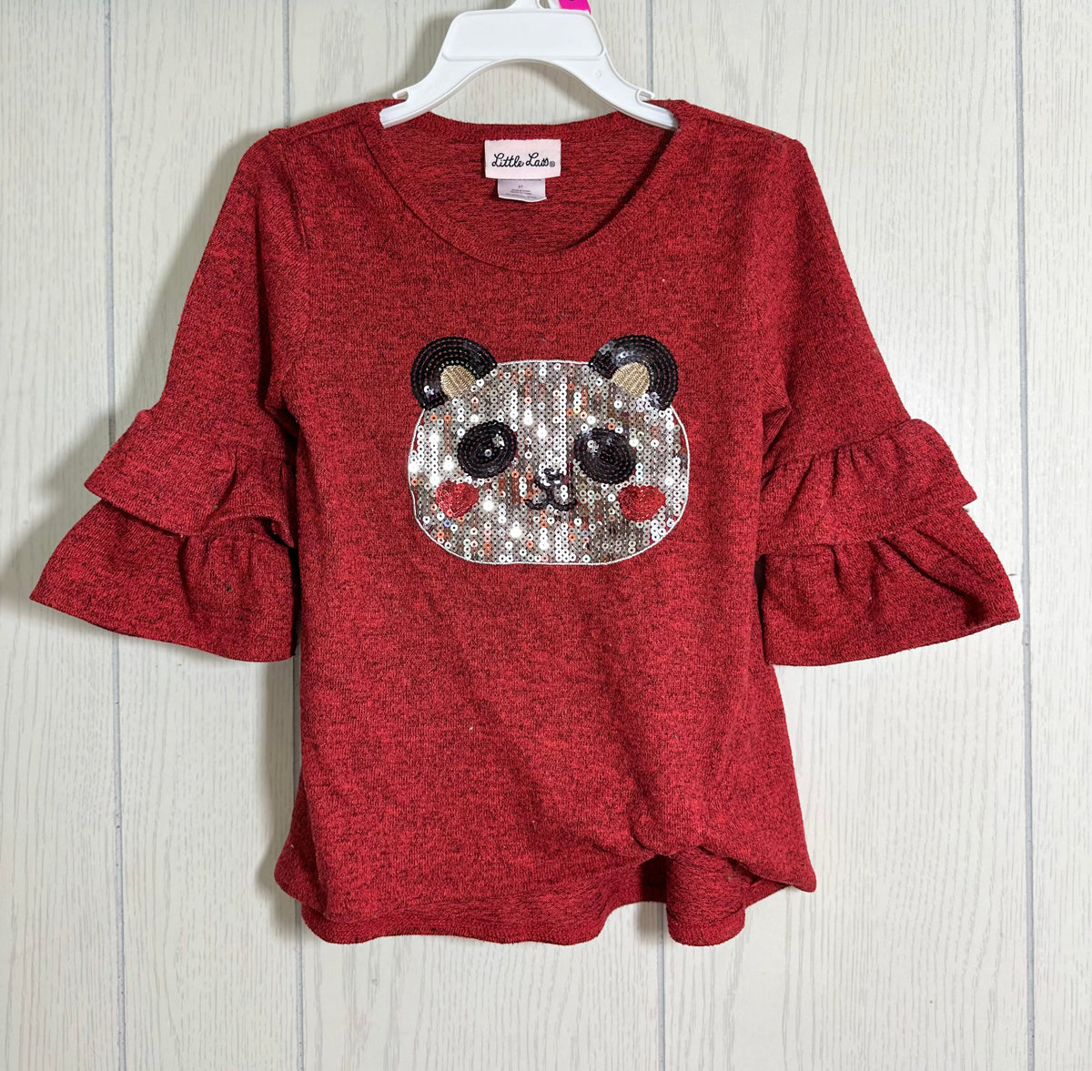 Chandail rouge panda - 3T